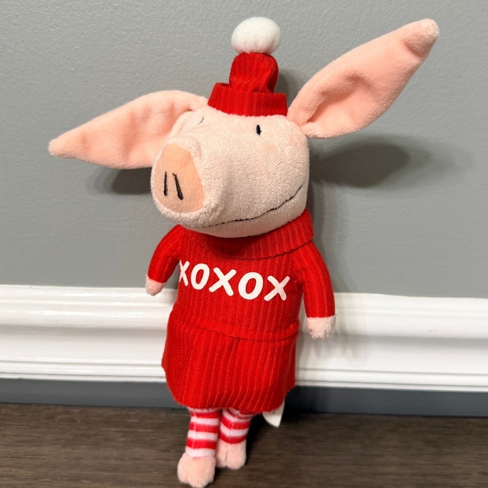 Olivia The Pig Plush Snow Day Red Winter XOXO Christmas